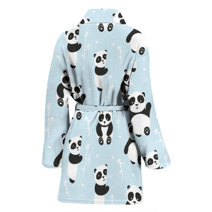 Panda Pattern Print Design A01 Women Bathrobe