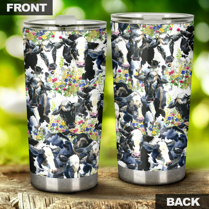 Cow Watercolor Print Pattern Tumbler