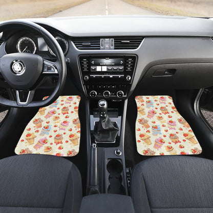 Cupcakes Strawberry Cherry Print Car Floor Mats Front Back