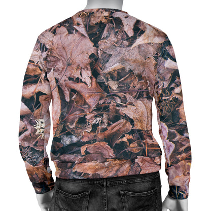 Camouflage Realistic Tree Leaf Print Men Long Sleeve Sweatshirt