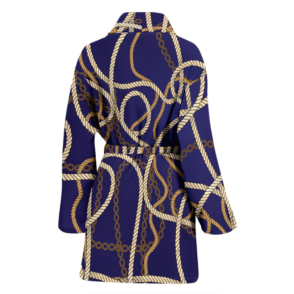 Rope Pattern Print Design A01 Women Bathrobe