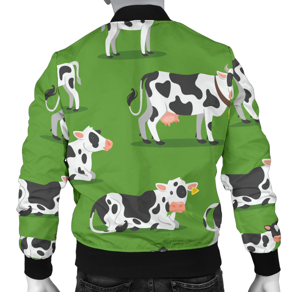 Cow Happy Print Pattern Men Bomber Jacket