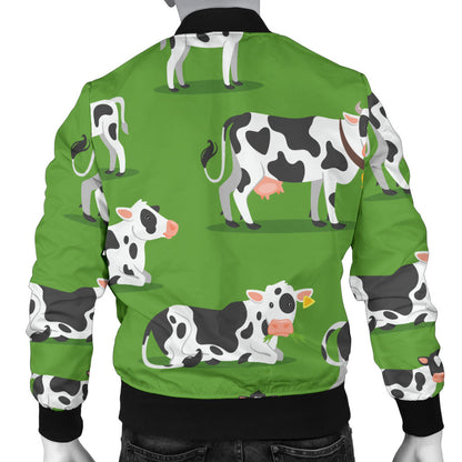 Cow Happy Print Pattern Men Bomber Jacket