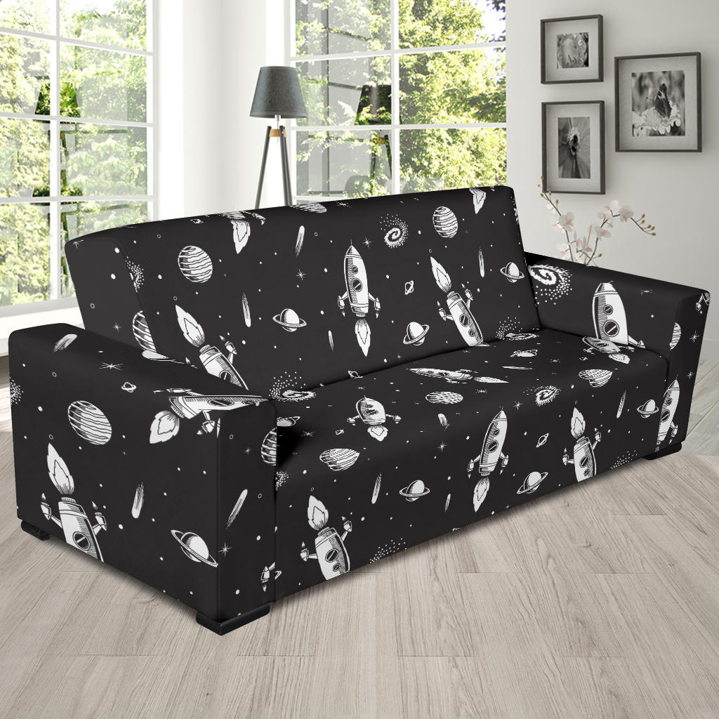 Space Rocket Print Design LKS303 Sofa Slipcover