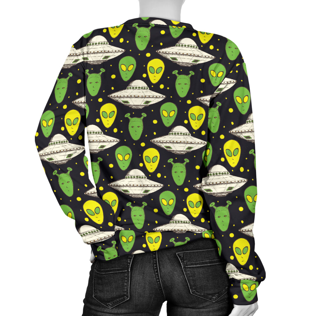 Alien UFO Pattern Women Long Sleeve Sweatshirt