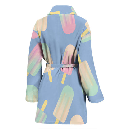 Ice Cream Pattern Print Design 05 Women Bathrobe