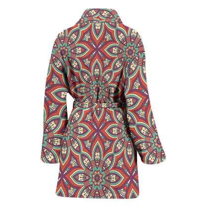 Bohemian Pattern Print Design 03 Women Bathrobe