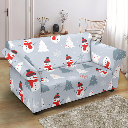Snowman Print Design LKS302 Loveseat Couch Slipcover