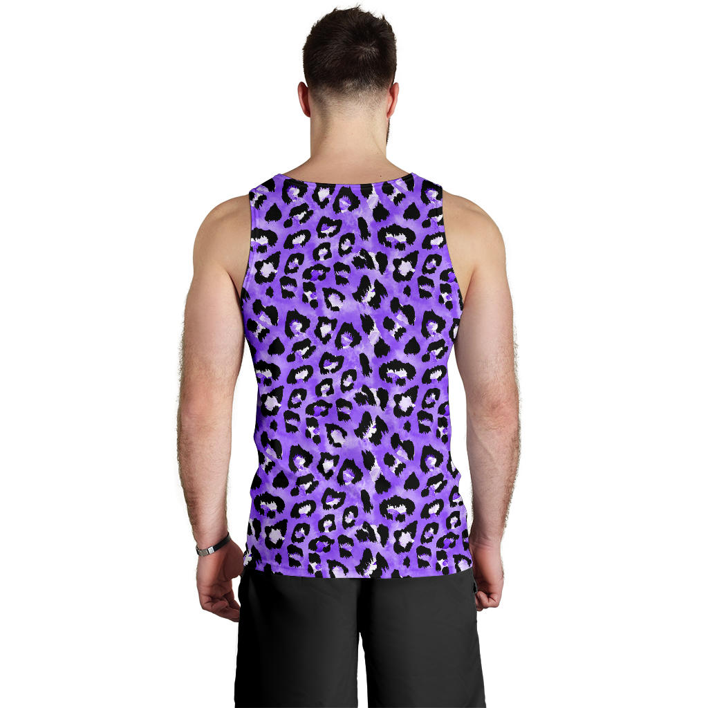 Leopard Purple Skin Print Men Tank Top