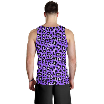 Leopard Purple Skin Print Men Tank Top