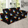 Rainbow Unicorn Pattern Print Design A03 Sofa Slipcover