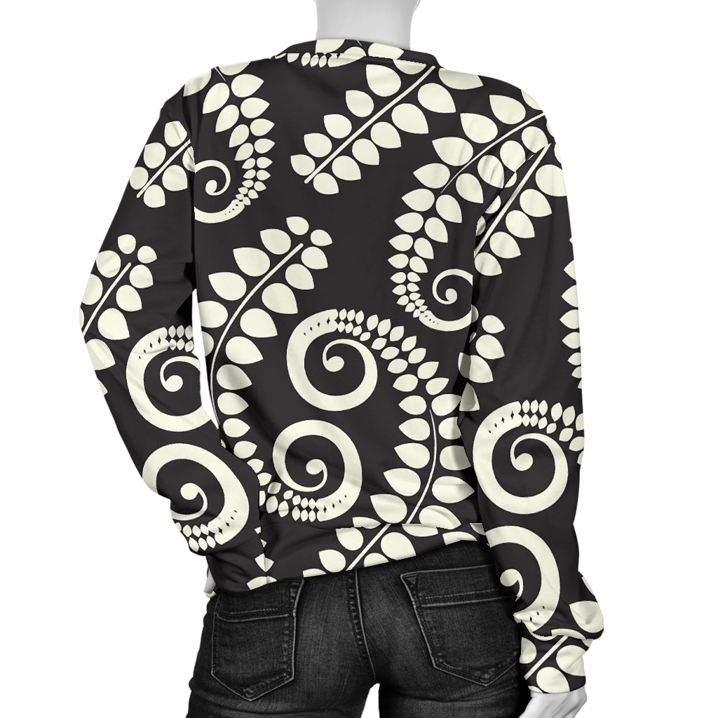 Fern Leave Print Pattern Women Long Sleeve Sweatshirt