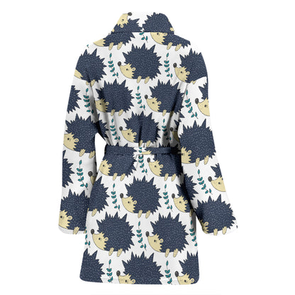 Hedgehog Print Design LKS401 Women Bathrobe