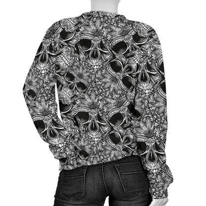 Skull Tattoo Design Print Women Long Sleeve Sweatshirt