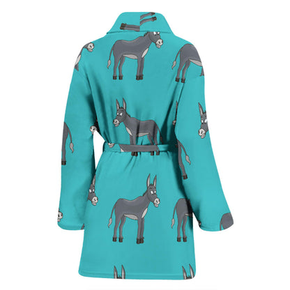 Donkey Pattern Print Design 01 Women Bathrobe