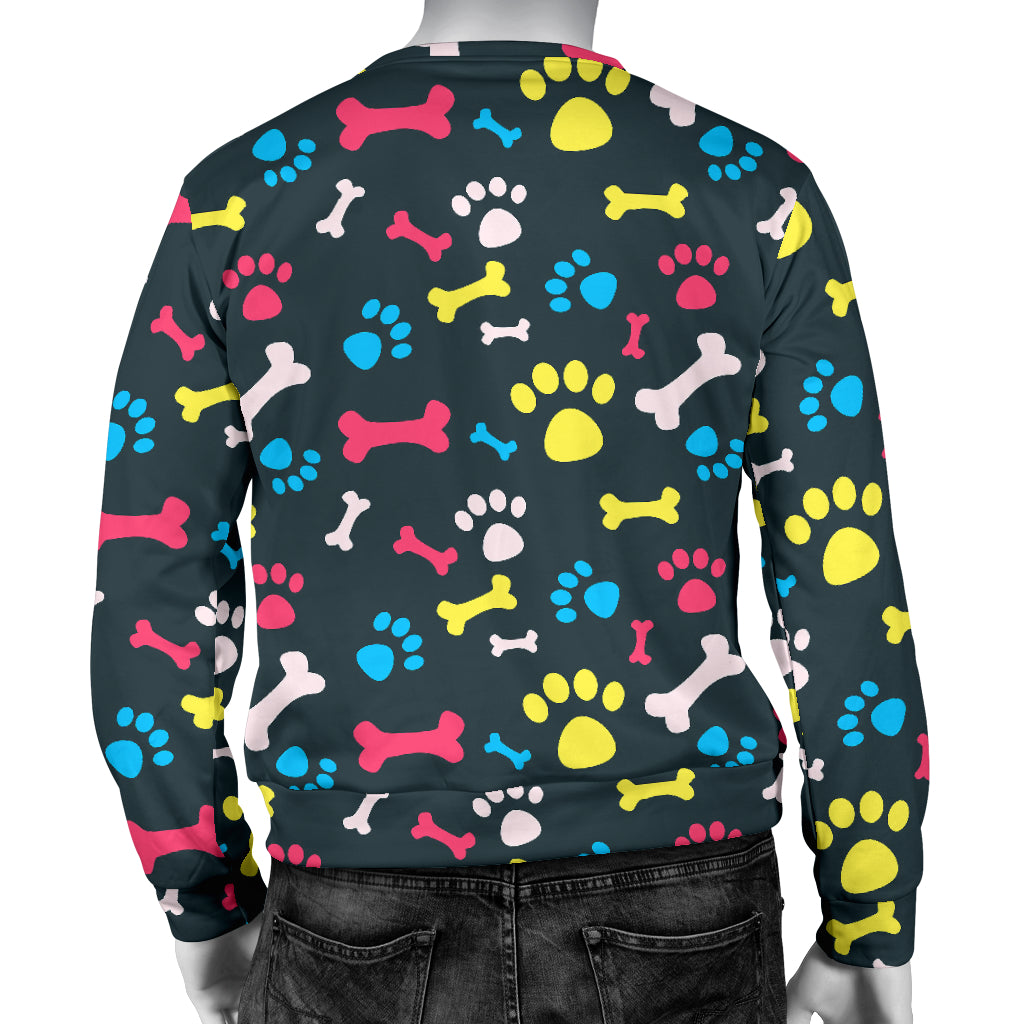 Paw Design Print Men Long Sleeve Sweatshirt
