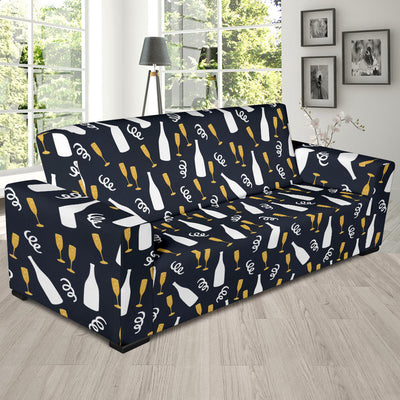 Champagne Pattern Print Design 01 Sofa Slipcover