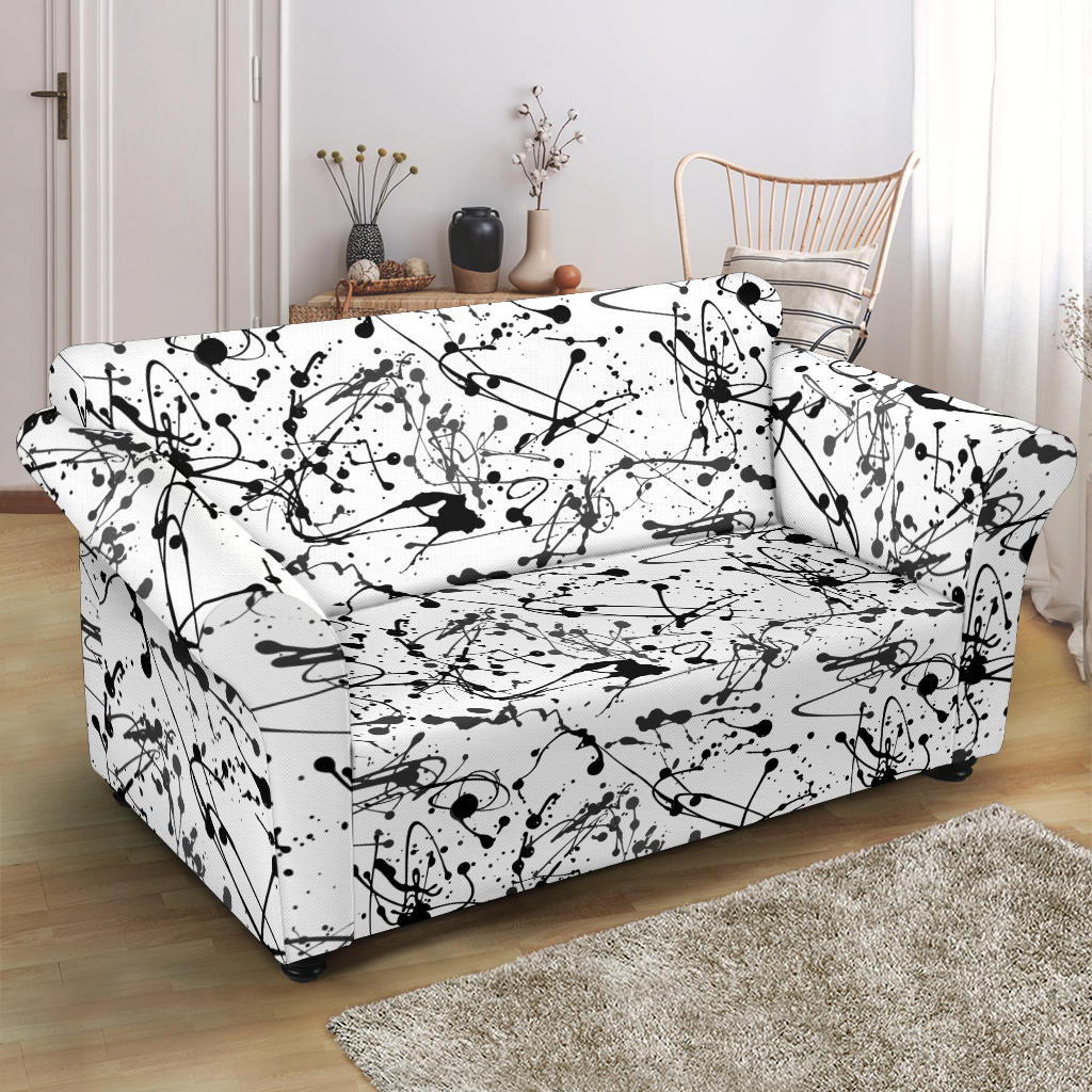Splatter Print Design LKS305 Loveseat Couch Slipcover