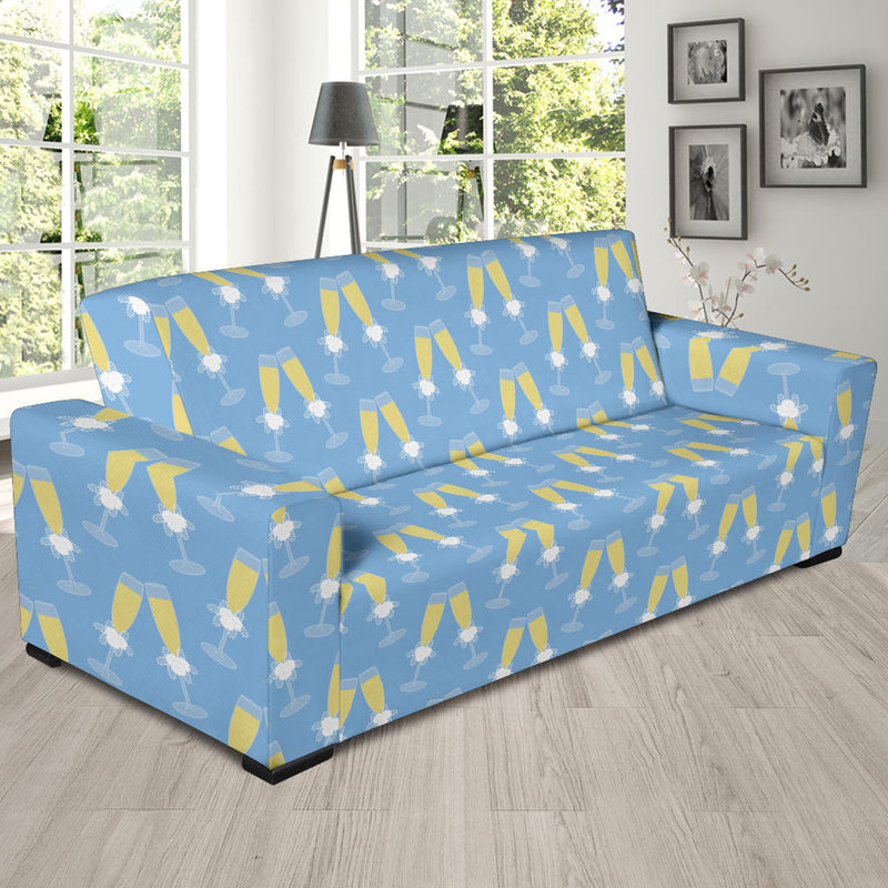 Champagne Pattern Print Design 06 Sofa Slipcover