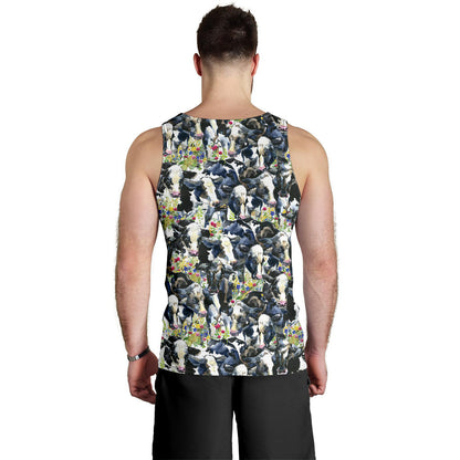 Cow Watercolor Print Pattern Men Tank Top