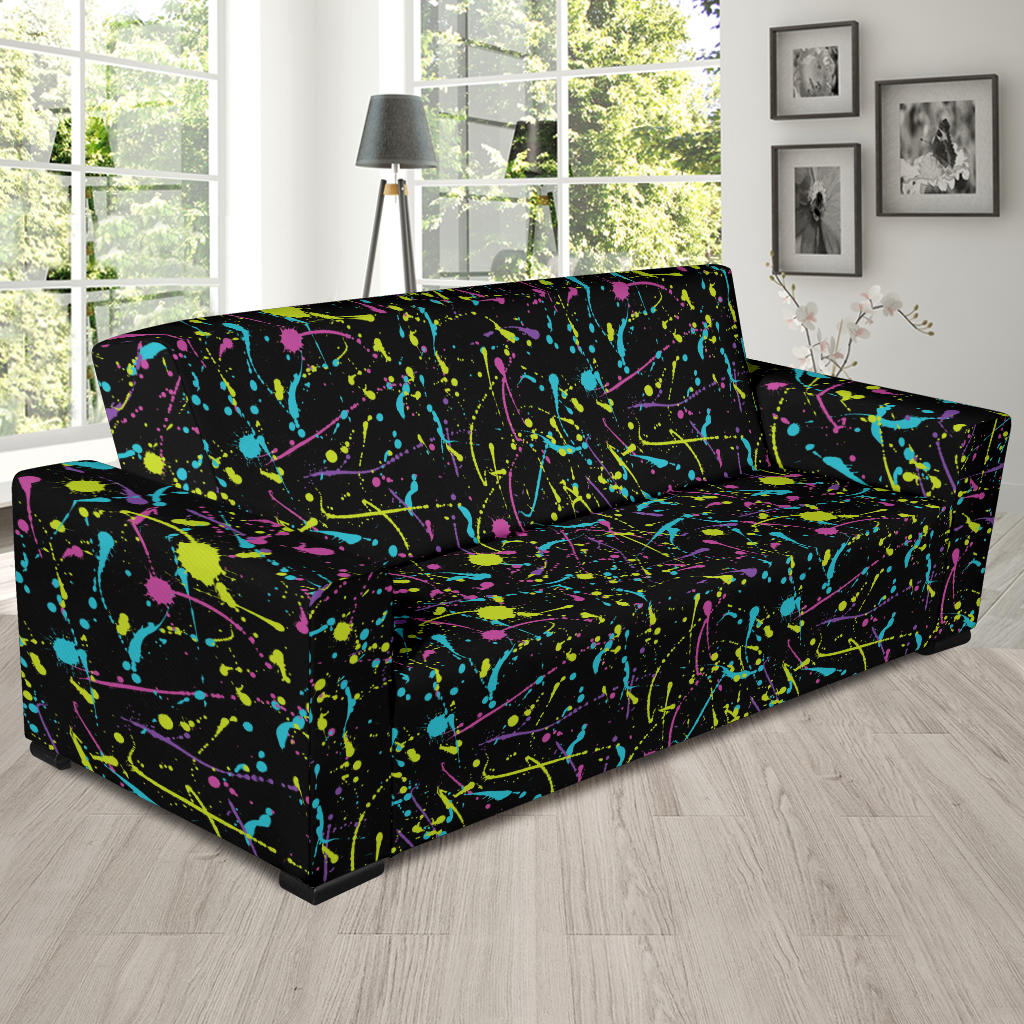 Splatter Multicolor Print Design LKS302 Sofa Slipcover