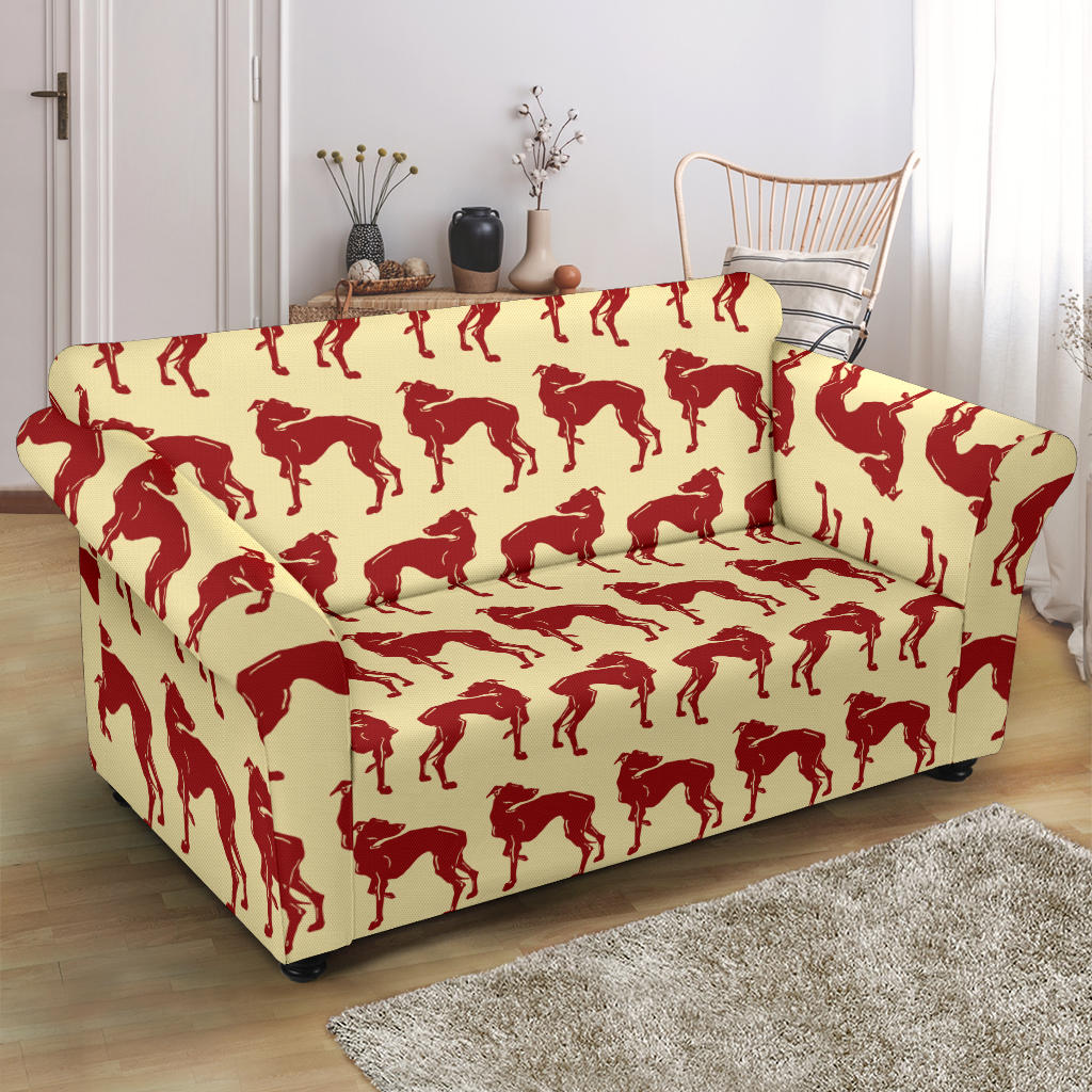 Whippets Print Design LKS301 Loveseat Couch Slipcover
