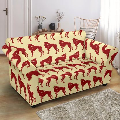 Whippets Print Design LKS301 Loveseat Couch Slipcover