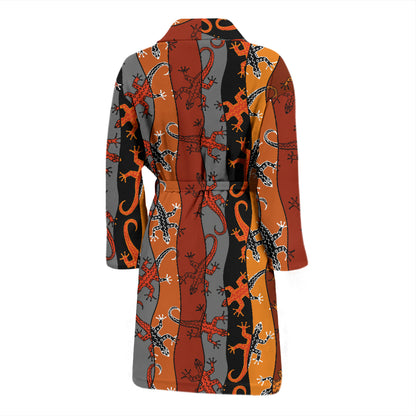 lizard Print Design LKS403 Men Bathrobe