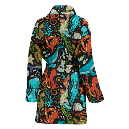 Underwater Animal Print Design LKS301 Women Bathrobe