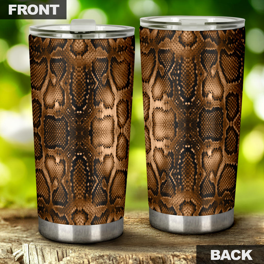 Snake Skin Brown Print Tumbler