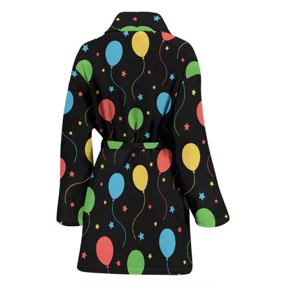 Ballon Colorful Pattern Print Design 04 Women Bathrobe