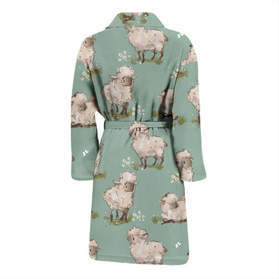 Sheep Print Design LKS405 Men Bathrobe