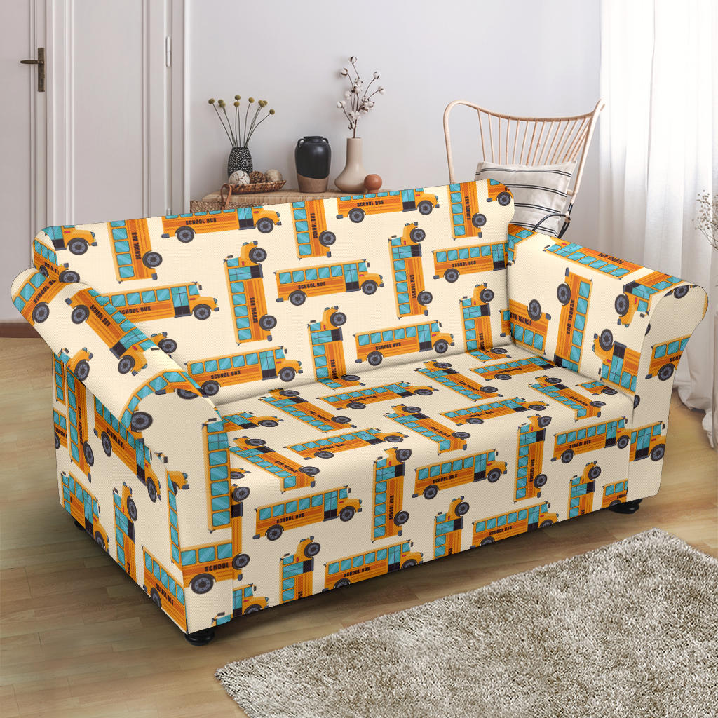 School Bus Print Design LKS305 Loveseat Couch Slipcover