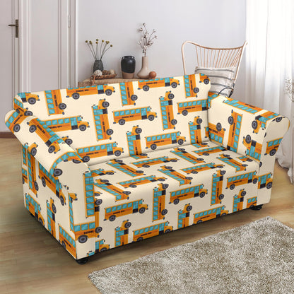 School Bus Print Design LKS305 Loveseat Couch Slipcover
