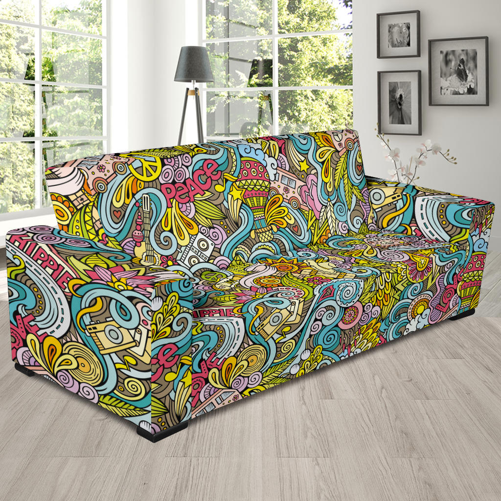 Hippie Print Design LKS301 Sofa Slipcover