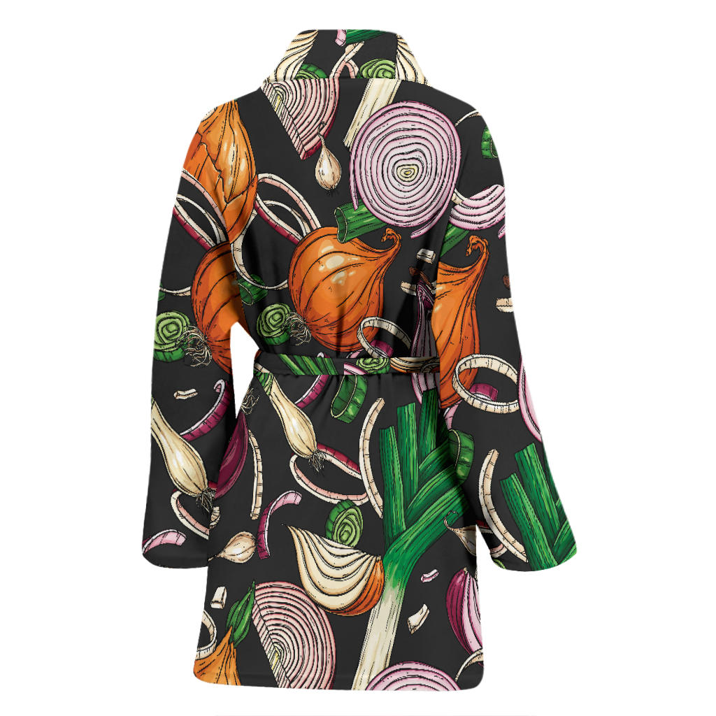 Onion Pattern Print Design A03 Women Bathrobe