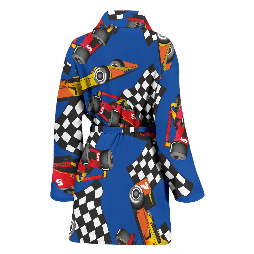 Racing Pattern Print Design A01 Women Bathrobe