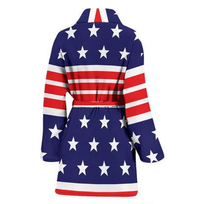 Patriotic Pattern Print Design A04 Women Bathrobe