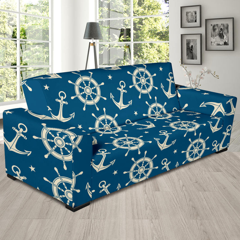 Anchor Pattern Print Design 01 Sofa Slipcover