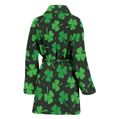 Clover Pattern Print Design 04 Women Bathrobe