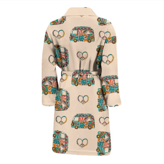 Hippie Van Peace Print Design LKS303 Men Bathrobe