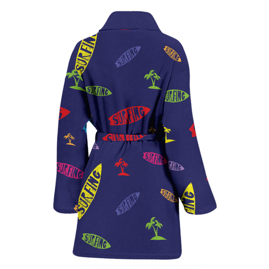 Surfboard Print Design LKS305 Women Bathrobe