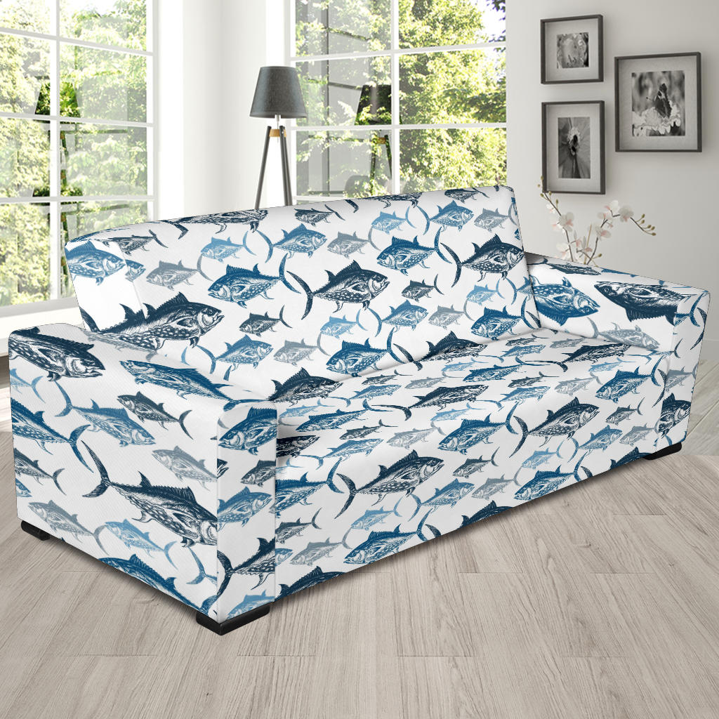 Tuna Fish Print Design LKS303 Sofa Slipcover