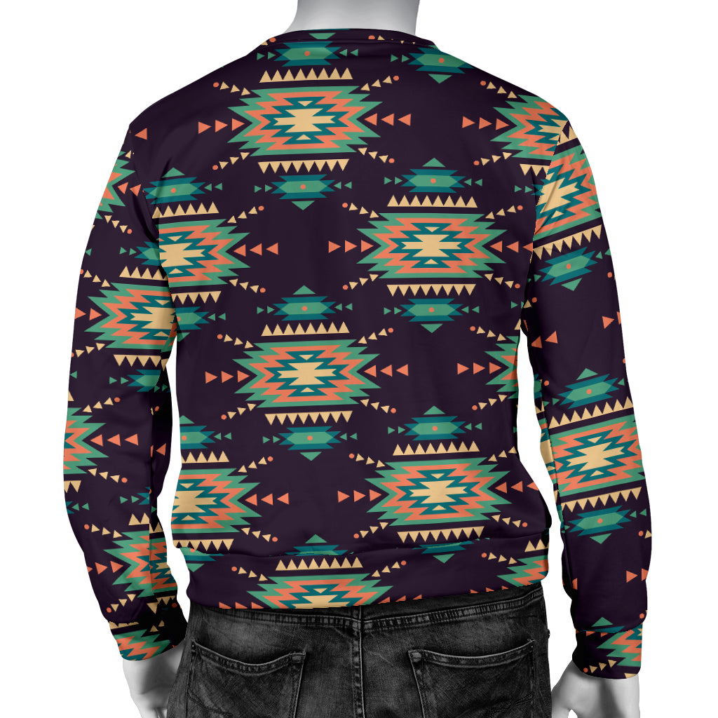 Navajo Geometric Style Print Pattern Men Long Sleeve Sweatshirt