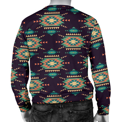 Navajo Geometric Style Print Pattern Men Long Sleeve Sweatshirt