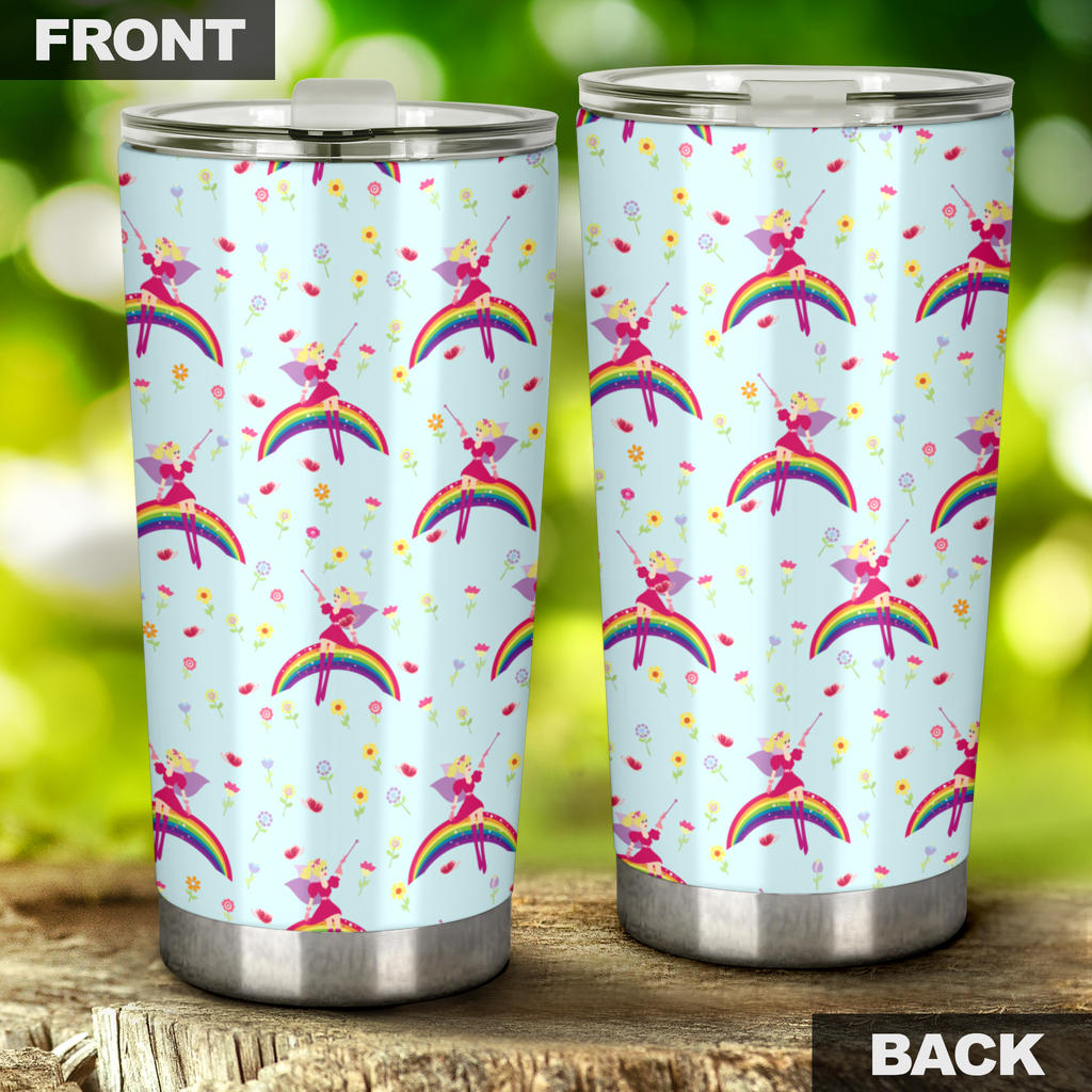 Fairy with Rainbow Print Pattern Tumbler