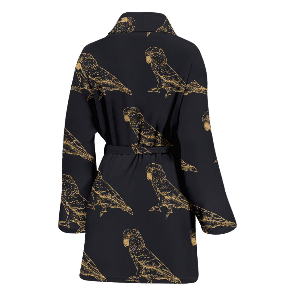 Parakeet Pattern Print Design A04 Women Bathrobe