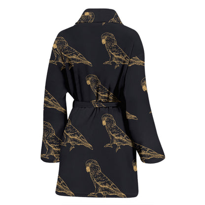 Parakeet Pattern Print Design A04 Women Bathrobe