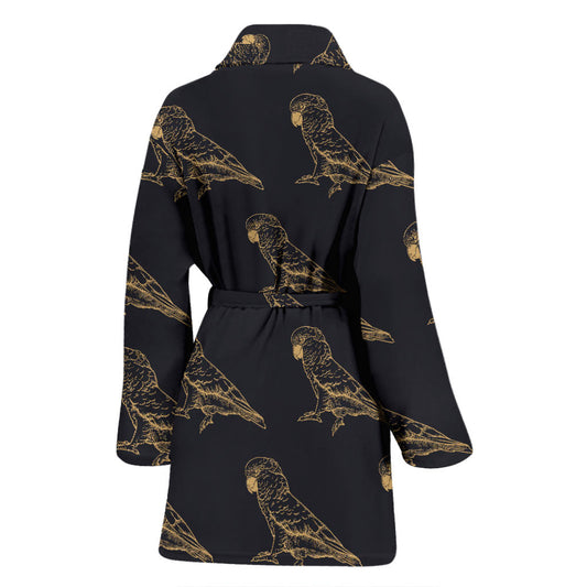 Parakeet Pattern Print Design A04 Women Bathrobe