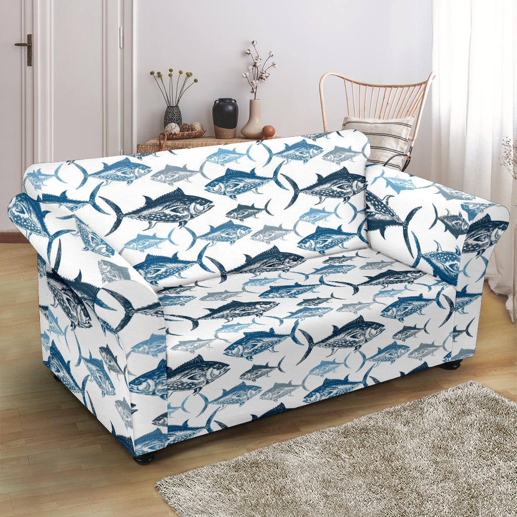 Tuna Fish Print Design LKS303 Loveseat Couch Slipcover